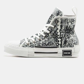 Кеди Dior B23 Sneakers High Black White 06832-39 фото