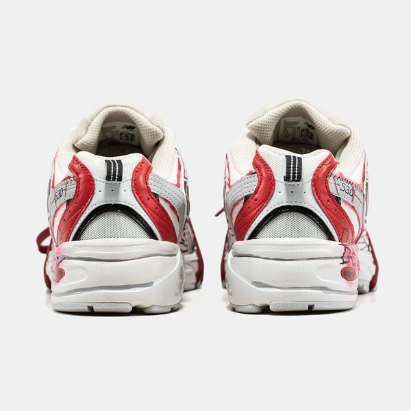 Кросівки New Balance 530 White Red Custom 23401 фото
