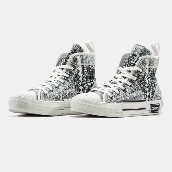 Кеди Dior B23 Sneakers High Black White 06832-39 фото