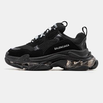 Кросівки Balenciaga Triple S Clear Sole Black 03368 фото