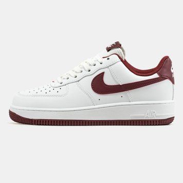 Кросівки Nike Air Force 1 Low White Bugrundy 23988 фото