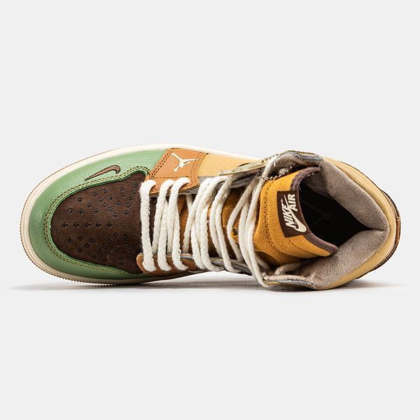 Кросівки Air Jordan 1 Zion Williamson Voodoo Yellow Green Brow 14979-37 фото