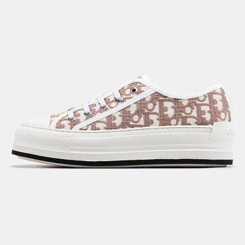 Кеди Christian Dior Walk'n' Dior White Pink Platform 15081 фото
