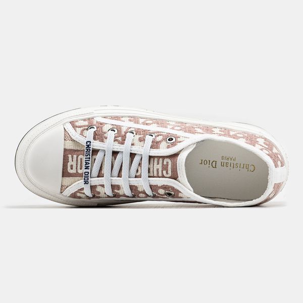 Кеди Christian Dior Walk'n' Dior White Pink Platform 15081 фото