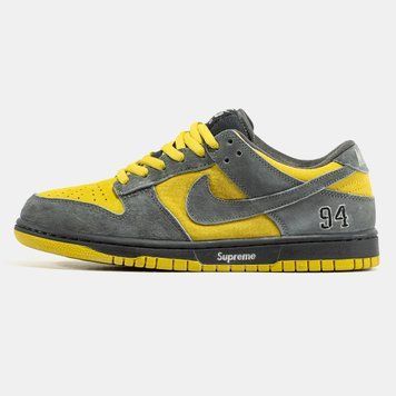 Кросівки Nike SB Dunk Low x Supreme Grey Yellow 23768 фото