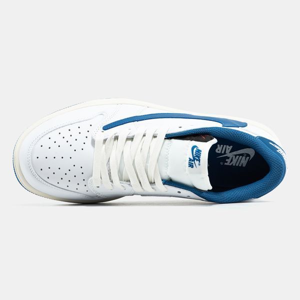 Кросівки Air Jordan 1 Low x Travis Scott White Blue 20709 фото