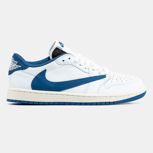 Кросівки Air Jordan 1 Low x Travis Scott White Blue 20709 фото