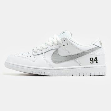 Кросівки Nike SB Dunk Low x Supreme White Grey 23767 фото