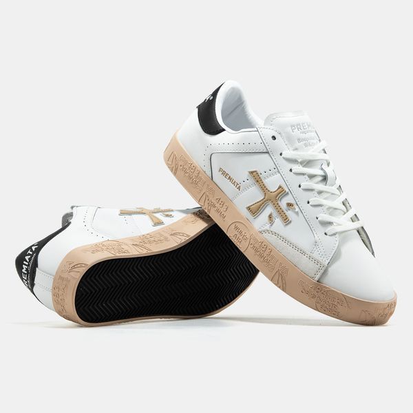 Кросівки Premiata Steven White Black Beige 22862-41 фото