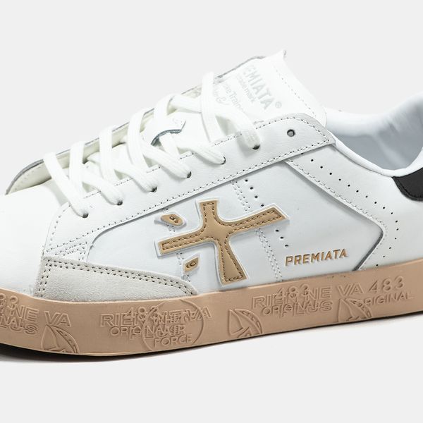 Кросівки Premiata Steven White Black Beige 22862-41 фото