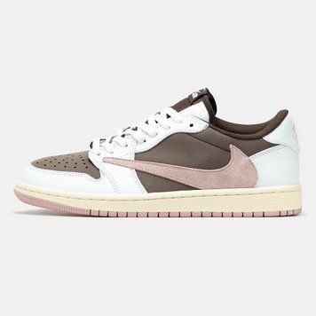 Кросівки Air Jordan 1 Low x Travis Scott White Brown Pink 19137 фото